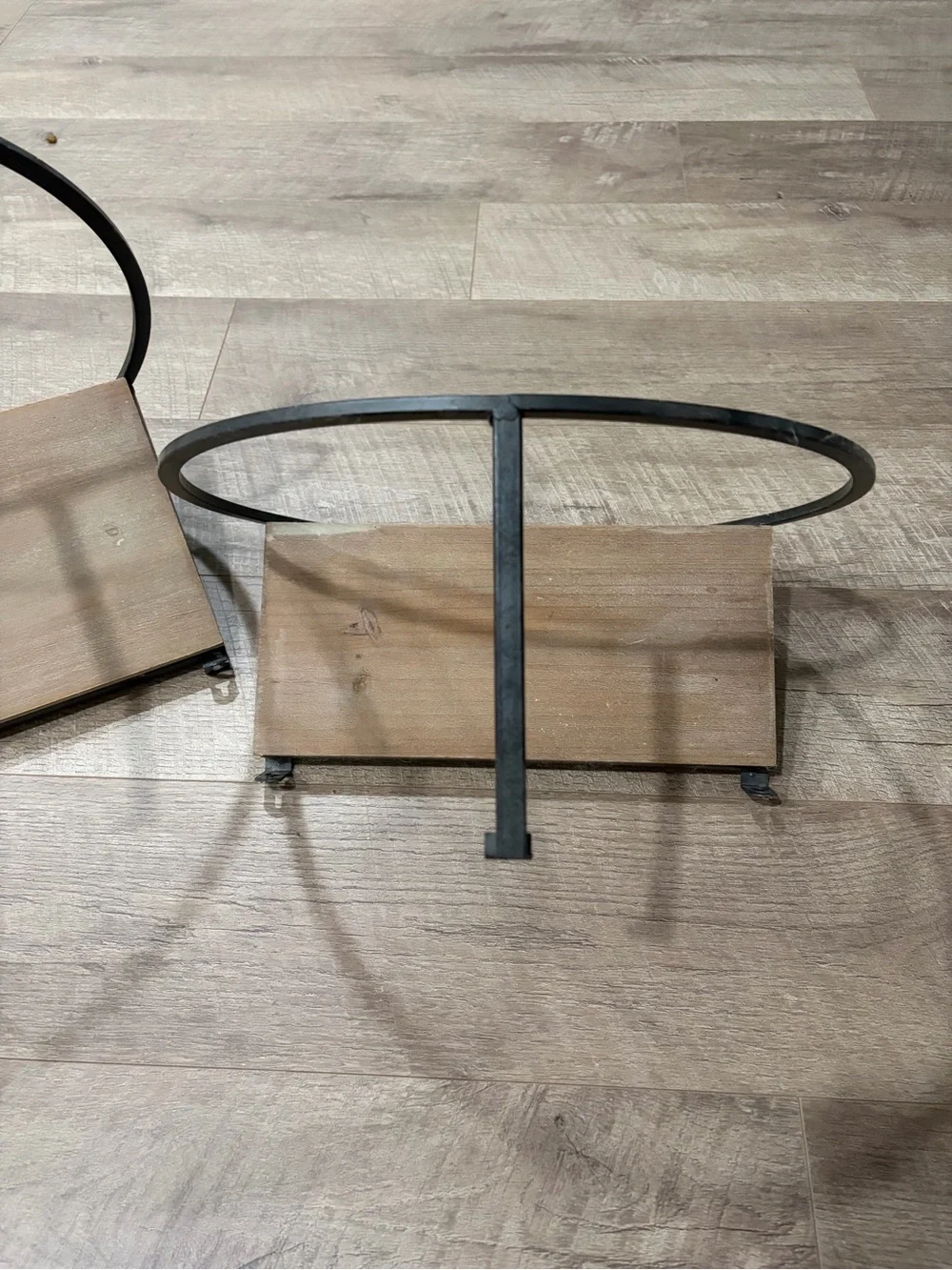 Black Metal Double Ring Wall Planter Shelf - Abrand